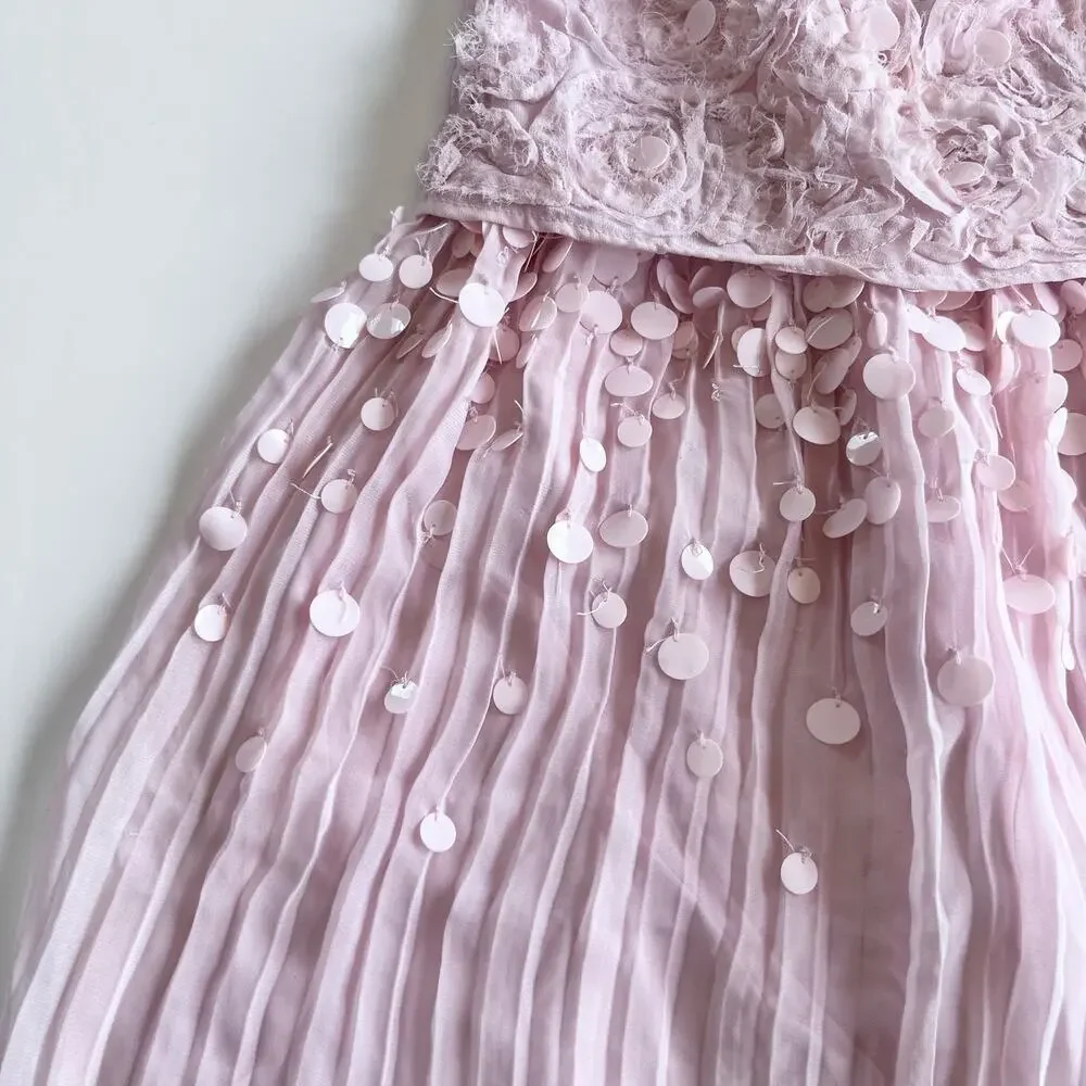 Billieblush Girls Pink Sequence Chiffon Fancy Party Dress size 2 - Picture 8 of 8